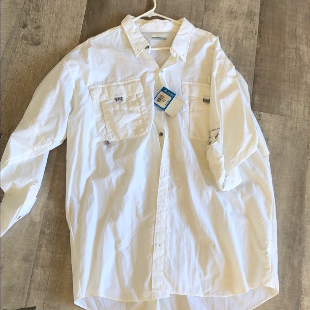 Columbia White Button Down